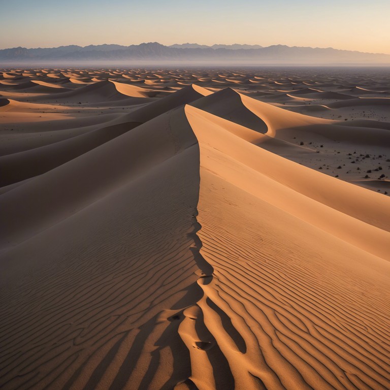 This instrumental track captures the essence of a desert sunrise, combining traditional middle eastern instruments with a modern symphonic approach to invoke feelings of renewal and hope. The music gradually builds, mimicking the sun's rise, filling the listener with a sense of awe and empowerment.