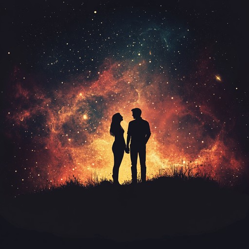 This composition captures the ethereal feel of an interstellar love story. Slow yet suspenseful, it combines lush orchestration with futuristic electronic elements. Imagine the slow build up of emotions as two souls connect across galaxies, their love pulsating through the void, leading to a powerful crescendo.