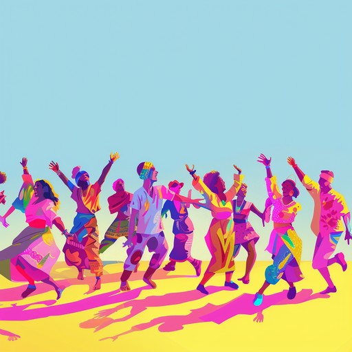 Experience an energetic festival scene with bright lights and an infectious beat, capturing the spirit of dance and celebration in a lively jpop track.