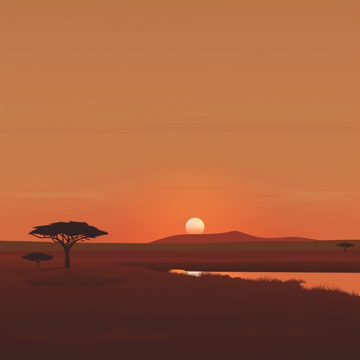 This instrumental track features gentle afrobeat rhythms intertwined with smooth percussion and mellow melodies. It evokes a sense of tranquility and relaxation, perfect for unwinding or meditative moments. The peaceful vibes transport listeners to a serene sunset on an african savanna, blending cultural richness with modern soundscapes.