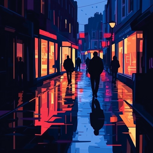 An instrumental house music piece that evokes the warmth and tranquility of a city at night, blending soulful melodies with gentle rhythms to create a heartwarming and uplifting atmosphere. The track captures the feeling of strolling through illuminated streets, embraced by the comforting glow of neon lights and the hum of the urban landscape.