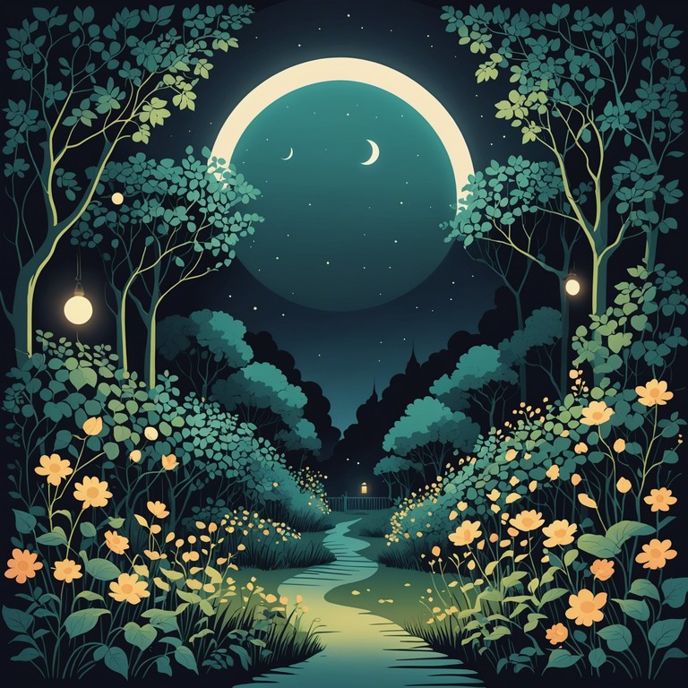 This composition encapsulates the essence of an enchanted evening where the mystical and unreal converge. Soft tones from a harp intertwine with ambient sounds, creating a soundscape that beckons the listener to a world of fantasy and wonder, complete with gentle swells and faint whispers of the night.