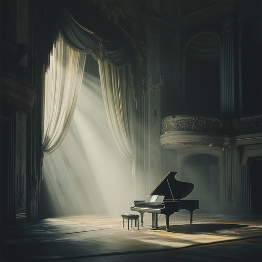 A captivating instrumental featuring a poignant piano that guides the listener through the enigmatic world of dark cabaret. The piece paints a sonic picture of shadowy figures and velvet draped stages, stirring deep emotions of longing and reflection.