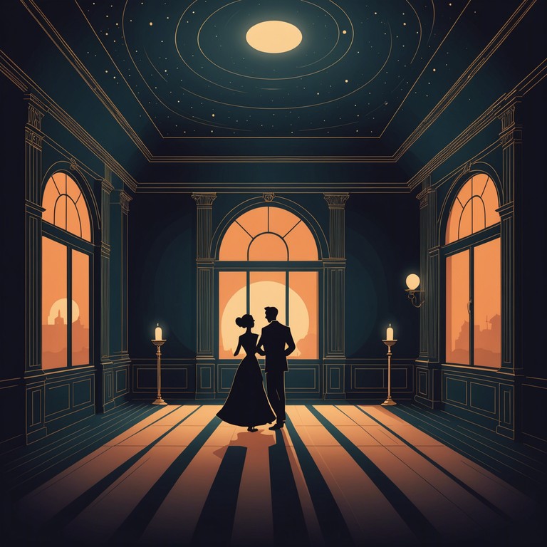 A haunting composition crafted with the sinister essence of a midnight dance, where the melodies intertwine with chilling echoes and whispers of the unknown. The piece evokes a sense of foreboding and mystery, as if moving through the shadows of an ancient, moonlit ballroom where every step tells a darker part of an old, whispered tale.