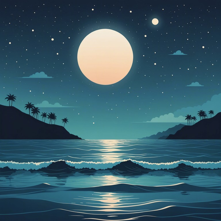 Imagine gentle waves of sound cascading softly through a midnight soundscape, where each note reflects the calm and soothing depth of the ocean under a moonlit sky.