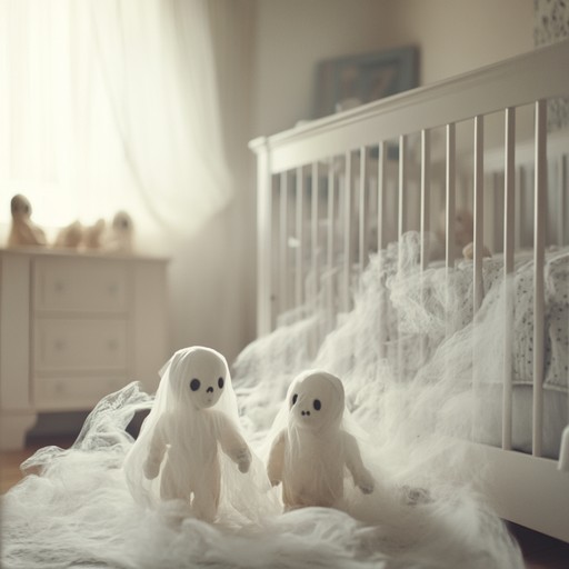 An unsettling children's lullaby featuring sinister toy sounds and ghostly whispers, creating a dark and eerie atmosphere with dissonant, off key melodies that evoke a sense of dread.