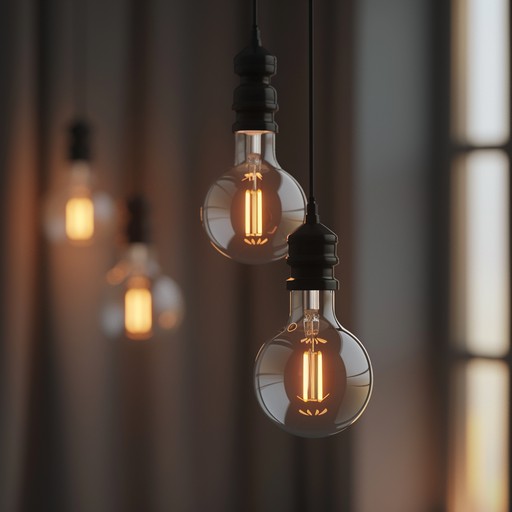 The steady, electric hum of fluorescent lights echoes through a deserted office late at night. Shadows dance as the bulbs flicker eerily in the stillness.