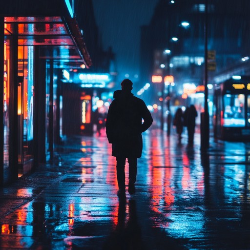 An atmospheric instrumental track that merges edgy synth textures with deep, pulsating bass lines, evoking feelings of solitude and introspection against a neon lit urban backdrop