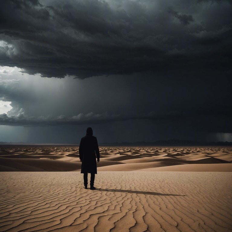 This track features a deep exploration into the heart of the middle east, interweaving ancient sounds with contemporary gritty textures to create a compelling listening experience. Using traditional instruments, the song captures the essence of a desolate, wind swept desert. The music is atmospheric and dark, intended to evoke the loneliness and mystique of ancient desert landscapes.