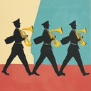 funky military march with bold brass grooves