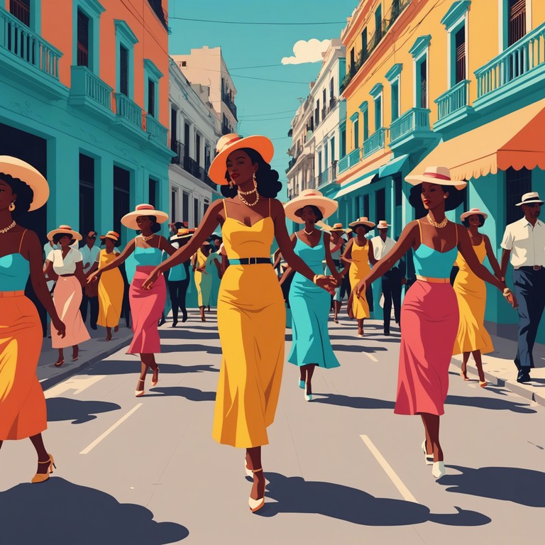 This track captures the essence of a lively havana night with pulsating rhythms and a contagious energy that beckons dancers to the floor. The music swirls with dynamic percussions and melodic overtones, creating a vivid soundscape that pulse with the city's vibrant life.