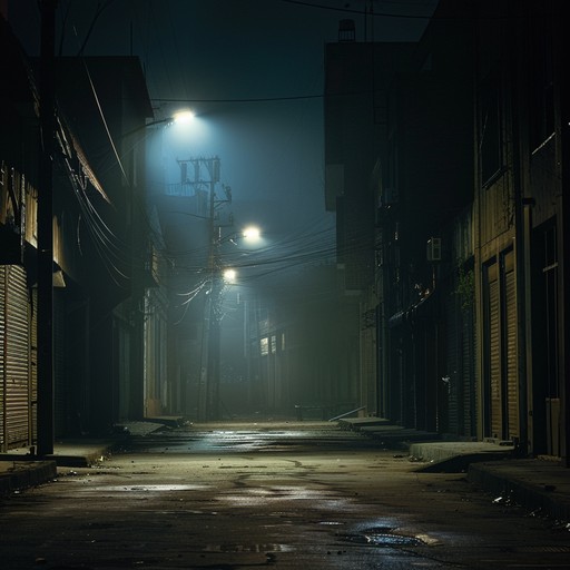 A spine chilling instrumental rap track capturing the haunting essence of abandoned streets at night. Eerie synth patterns intertwine with heavy, creeping basslines and echoing drumbeats, creating an unsettling, dark ambiance perfect for gripping storytelling or intense lyrical delivery.