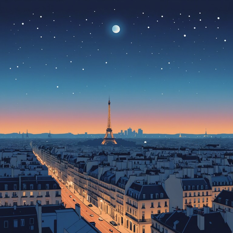 A piece inspired by the charm and romance of paris at dusk, where the orchestral strings lead you through the streets gently lit by the remnants of the sunset, enveloping listeners in a warm, melodious embrace ideal for a night of relaxation or creative inspiration.