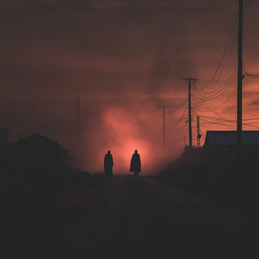 An instrumental piece that evokes the tension of a deserted frontier town under the ominous glow of a blood red moon, where danger lurks in every shadow.