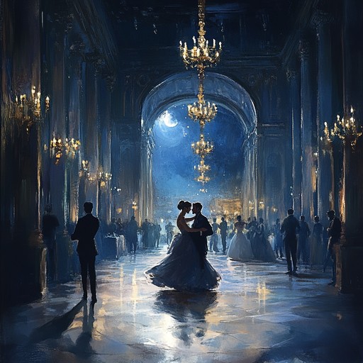 A delicate, flowing waltz that captures the essence of a moonlit ballroom, filling the air with sophisticated charm and graceful movements. The gentle sway of the melody creates a mesmerizing dance that transports listeners to an era of timeless elegance, wrapped in the soft glow of moonlight.