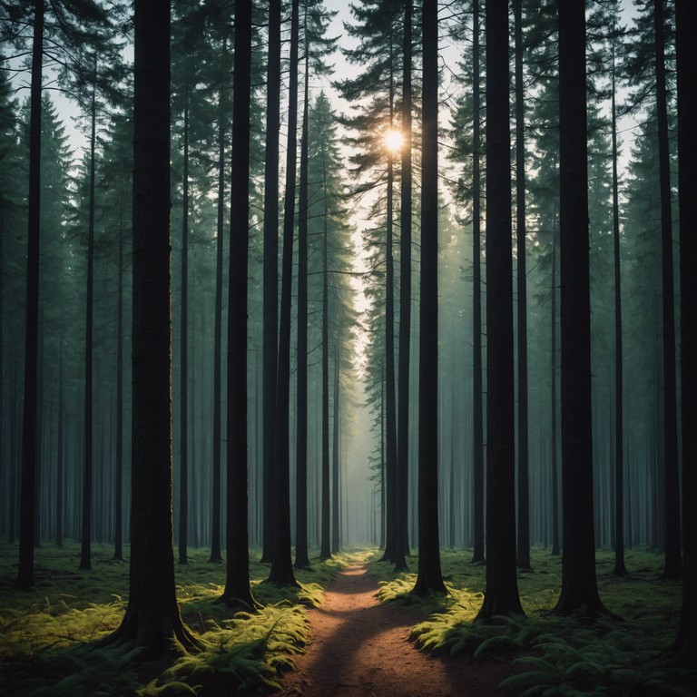 This track encapsulates the serene whispers of nature, blending melodic textures that simulate the calm of a deep, undisturbed forest. The music flows gently, mirroring the quiet movement of leaves and the soft footsteps on a forest bed.