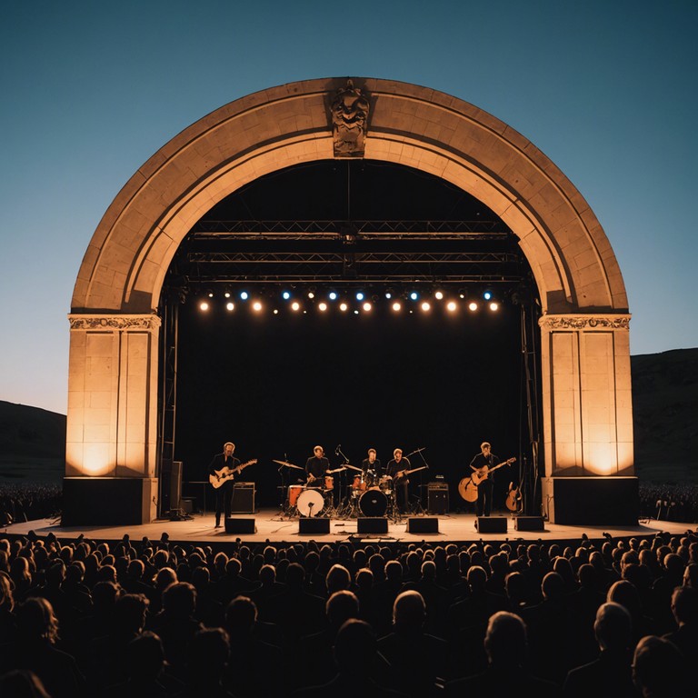 A joyous blend of classical symphonic structures with the bold, energetic pulses of rock music, featuring sweeping violin solos and powerful guitar riffs that evoke a sense of exhilaration and freedom.