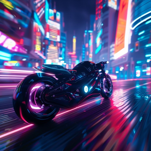 Experience the roar of engines and the rush of wind as you race through a neon cityscape. Pulsating synthesizers and rhythmic beats keep the suspense alive, perfect for intense, action filled moments.