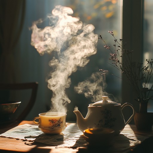 Gentle, flowing melodies designed to create a serene backdrop for moments of peaceful tea sipping. The music evokes a sense of calm and tranquility, perfect for unwinding and finding solace.