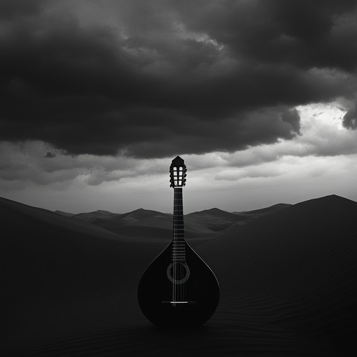 An instrumental embodying the essence of desert winds through dynamic oud playing and pulsating beats, blending traditional scales with modern intensity