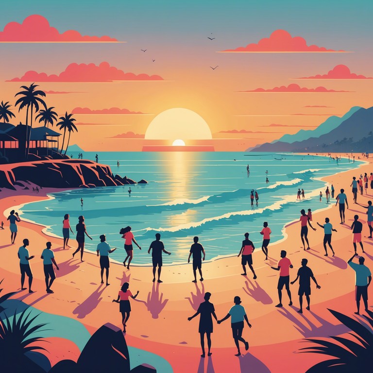 Imagine a vibrant sunrise on a pristine beach, where melodic rhythms capture the essence of summer. This energizing composition combines sultry samba rhythms with tropical synths, creating an uplifting atmosphere that invites your spirit to dance beneath the rising sun.