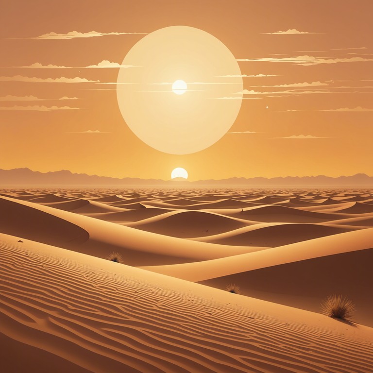 This instrumental tune encapsulates a serene journey through the expansive and mystical deserts of the middle east. As the sun rises, the sound of echoing oud strings weaves through the calm and peaceful atmosphere, invoking feelings of tranquility and timeless tradition.