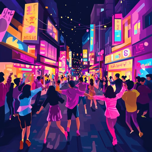 A vibrant instrumental j pop song that combines lively electronic beats with traditional shamisen melodies, creating an energetic and joyful atmosphere that inspires listeners to dance and smile.