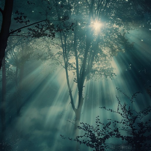 Enter a tranquil, mystical forest where celestial synths guide you under the moonlight. The music softly echoes the whisper of trees, enveloping you in a dreamlike, serene experience.