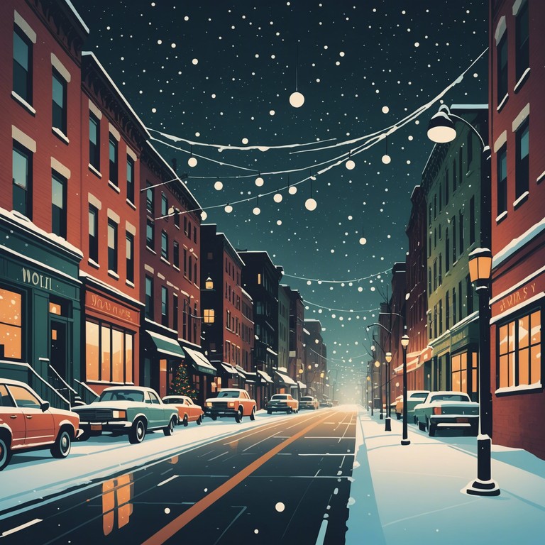 Imagine walking through brooklyn as snow gently falls, transforming the urban landscape into a serene, twinkling wonderland. Streetlights cast a gentle glow, illuminating the snowflakes that dance through the air, and the distant sound of holiday festivities blends beautifully with the city's nighttime rhythm. This track captures the essence of an urban holiday with a touch of nostalgia and warmth, providing a modern soundtrack to winter in the city.