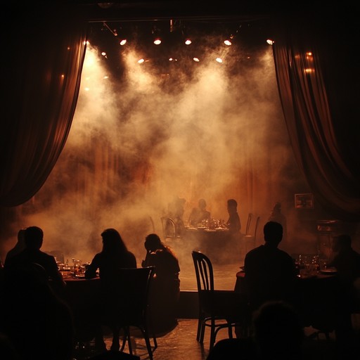 A captivating blend of dark cabaret with an eerie, seductive undertone. Imagine a shadowy, candle lit nightclub where mysterious figures dance dramatically to a haunting melody. The piano leads, creating a sinister yet alluring atmosphere, punctuated by sudden dynamic shifts and theatrical flair, evoking images of masked revelers and forbidden desires.