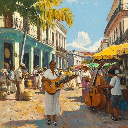 An electrifying instrumental song filled with rhythmic percussion and sparkling brass, portraying the joy and energy of dancing at sunrise on a havana street. This track blends traditional cuban rumba essence with a fresh, vibrant atmosphere, bringing the dance floor to life