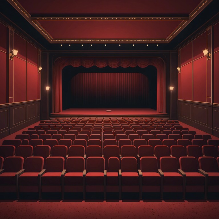 Imagine a grand theater slowly decaying over centuries, its glorious past replayed in echoing, somber orchestral sounds that weave through the air like ghosts of former patrons. The music captures the essence of theatrical nostalgia, blending melancholy with the grandeur of a time that once was.