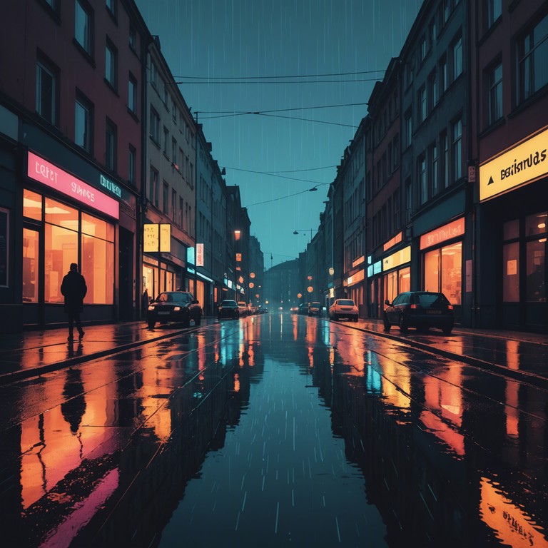 Imagine a deep, velvety bass line pulsing through a foggy berlin night. The song combines sleek nü rhythms with a sensual ambiance, perfect for a slow, intimate night drive. Echoes of distant conversations and the soft clatter of the night city blend into the rhythm, creating a mysterious yet inviting atmosphere.