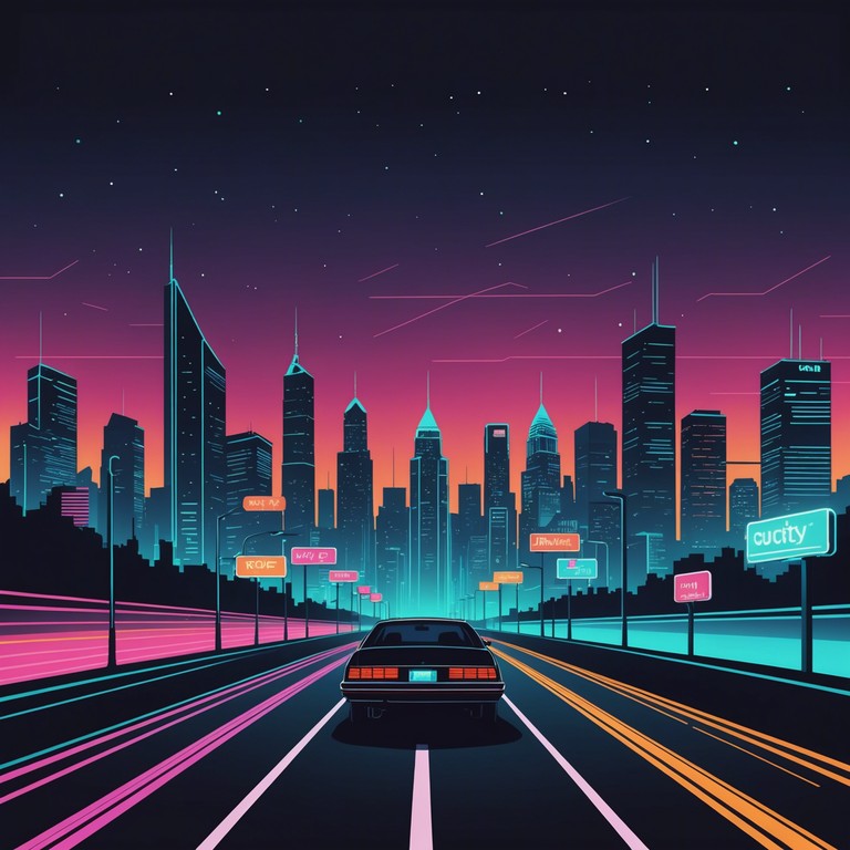 Imagine a soundtrack for a high speed night drive through a city bathed in neon lights. This track blends pulsating rhythms with retro synthesizers, capturing the essence of a futuristic yet nostalgic journey. Thriving basslines and sparkling arpeggios create a vivid soundscape, perfect for evoking a feel of speed and excitement while maintaining an air of deep, resonant synthwave nostalgia.