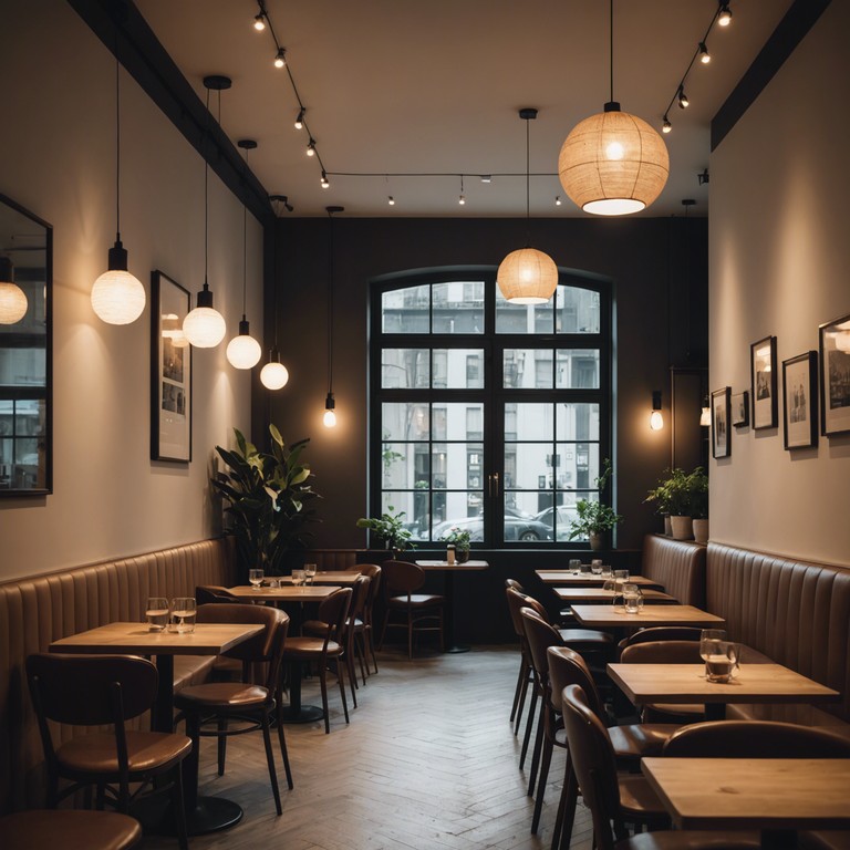 Picture being in a sophisticated café, where the gentle sound of a saxophone fills the air, enhancing the dining experience with its smooth, melodious embrace.