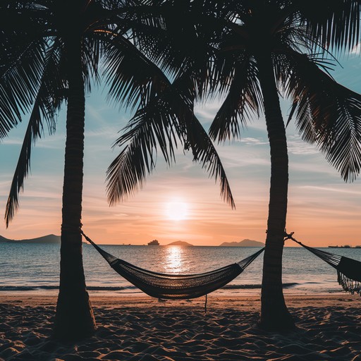 A soothing bossa nova melody evoking tropical evenings, with fluid guitar riffs and light percussion that gently sway like a summer breeze, providing a perfectly laid back atmosphere.