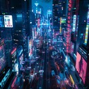 pulsating beats, gritty synths, high energy cyberpunk sonic journey