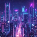 groovy cyberpunk instrumental with pulsating beats and futuristic synths