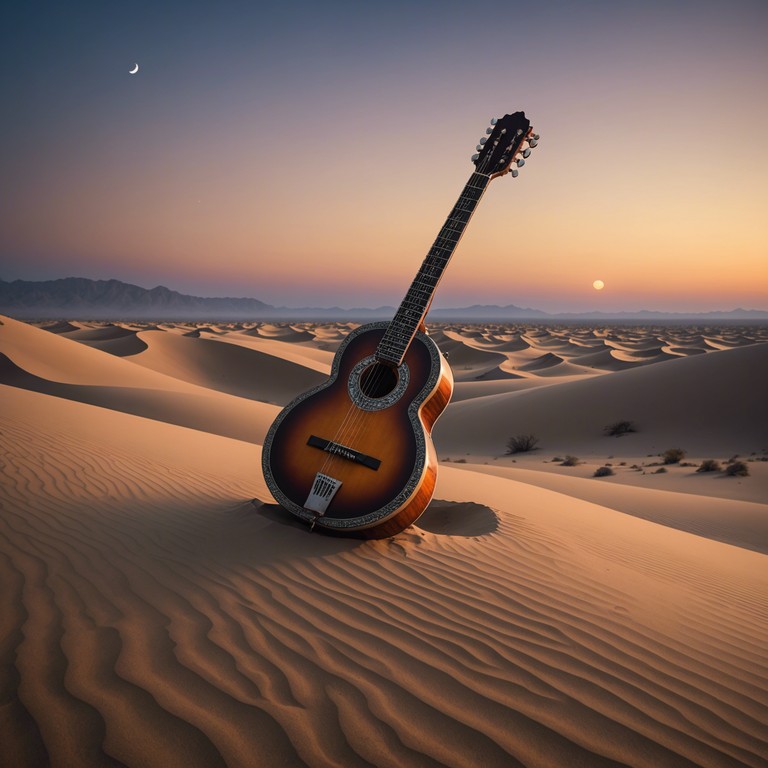 Echoes of sands takes you on a more introspective journey where the sitar’s mournful tunes echo the vastness and mystery of the desert, supported by a backdrop of intense rock elements, illustrating the union of serene tradition and vigorous modernity.