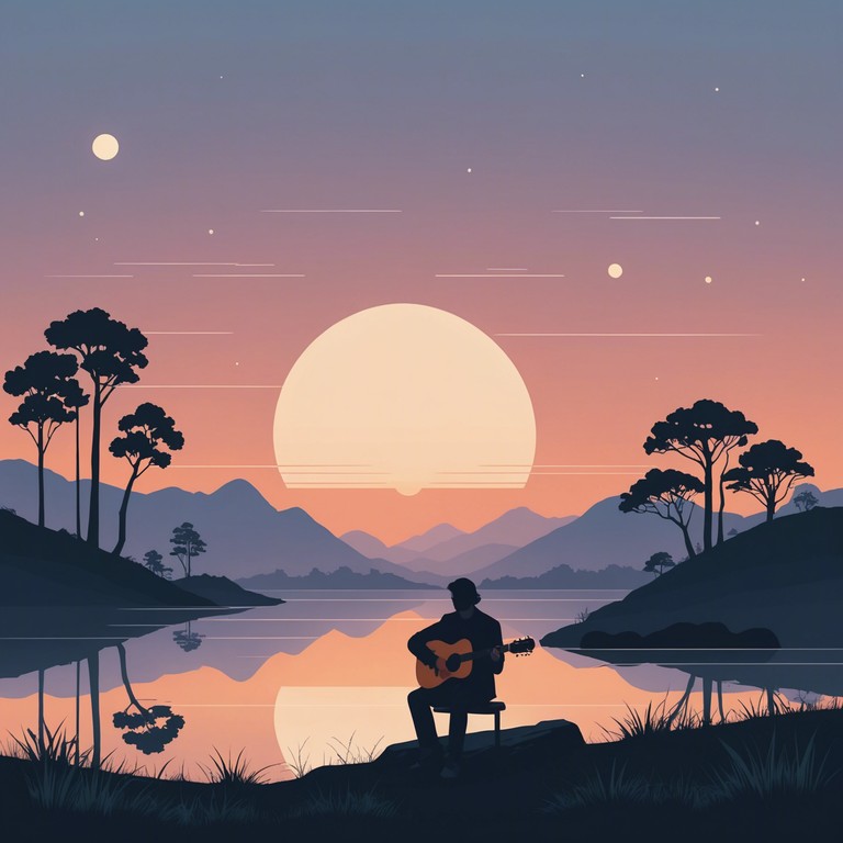 Imagine yourself sitting on a wooden porch, surrounded by the vast countryside. The final light of the day paints everything in gold as soft notes from an acoustic guitar play. This music captures that feeling, bringing the tranquility of the countryside to life with each note. Memories and quiet moments are encapsulated in this intimate musical journey.