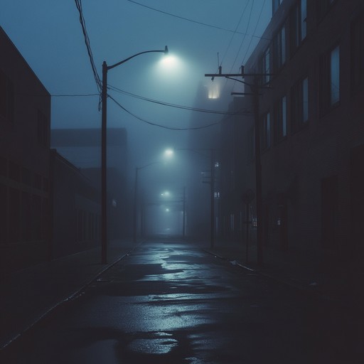 An instrumental hip hop track featuring chilling beats, ominous ambient sounds, and unsettling melodies that evoke the eerie feeling of wandering through deserted city streets at night.