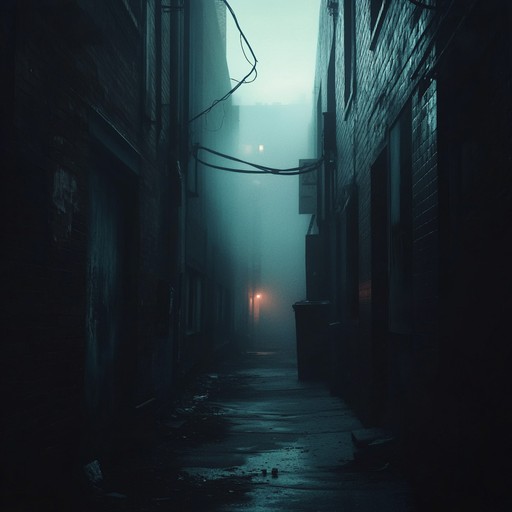 An instrumental uk garage track featuring haunting synthesizer melodies, deep basslines, and atmospheric sounds that evoke an eerie nighttime urban landscape.