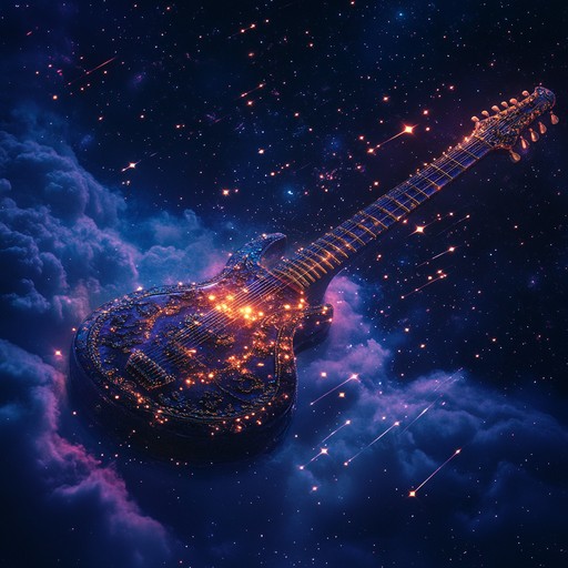 A captivating blend of raga scales and rock energy, this instrumental track evokes an exhilarating journey through cosmic landscapes. Shimmering sitar melodies intertwine with powerful electric guitar riffs, supported by dynamic drums and bass. The music gradually crescendos, painting vivid sonic pictures of celestial exploration.