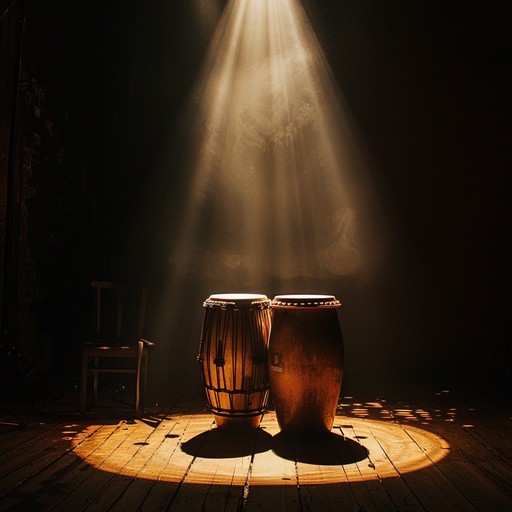 Dark rumba beat sets a suspenseful tone with carefully orchestrated rhythms and mysterious undertones. Perfect for enigmatic scenes where tension slowly creeps in, it blends congas, maracas, and bass to build layers of mystery.