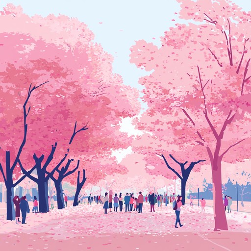 Experience the joyous vibes of a traditional japanese cherry blossom festival with this vibrant and high energy j pop composition. The instrumentation, featuring lively synths and rhythmic beats, captures the essence of celebration and happiness, making it the perfect soundtrack for any festive occasion.