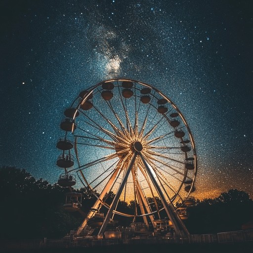 A gentle instrumental track painting the serene and tranquil scenes of a carnival after dusk, using soothing sounds to evoke feelings of peace and nostalgia