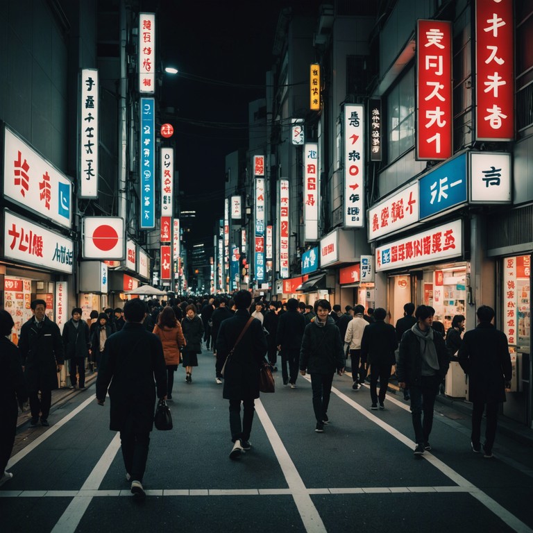 This track captures the essence of a lively evening in tokyo through its upbeat and catchy j pop melody, infused with modern electronic sounds and a hint of traditional japanese instruments, reflecting the bustling city life and glowing neon lights.