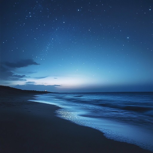 A touching soft rock instrumental featuring mellow electric guitar, steady drums, and dreamy keyboard, capturing the essence of romance on a starry beach night