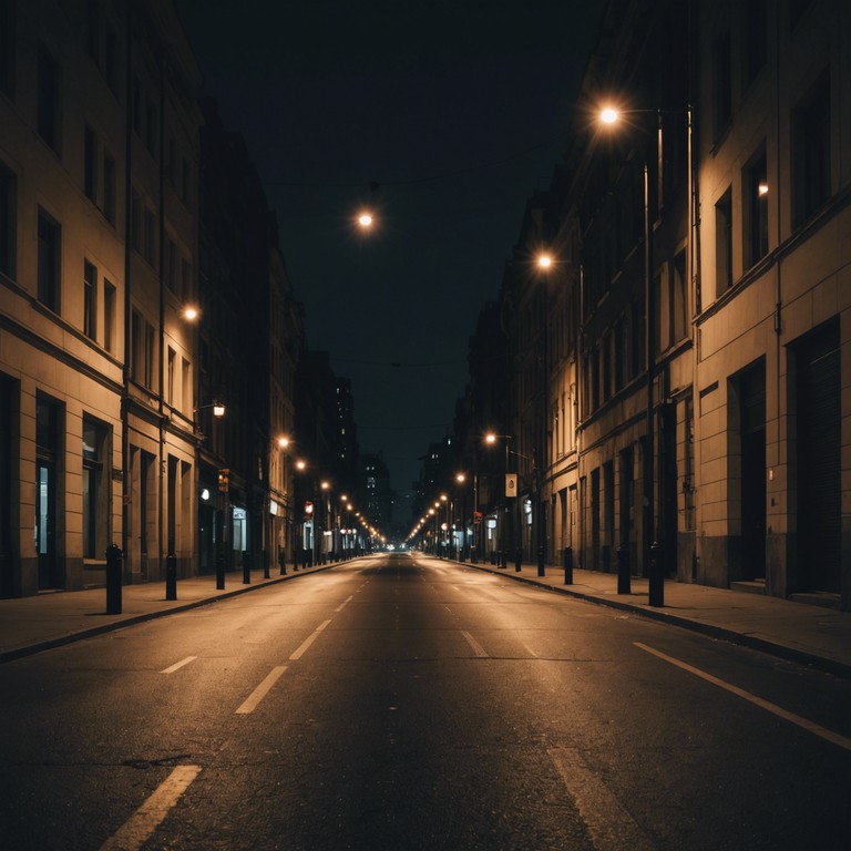 A journey through the city's heart as night falls, reflecting the silent stories of its denizens. Shadows stretch across wet pavement, lit intermittently by flickering neon signs. Each note captures the essence of the urban sprawl: mysterious, expansive, and introspective.