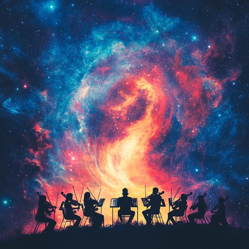 An evocative orchestral composition that captures the whispers of the cosmos, layering haunting melodies over sweeping strings to immerse the listener in the vastness of space